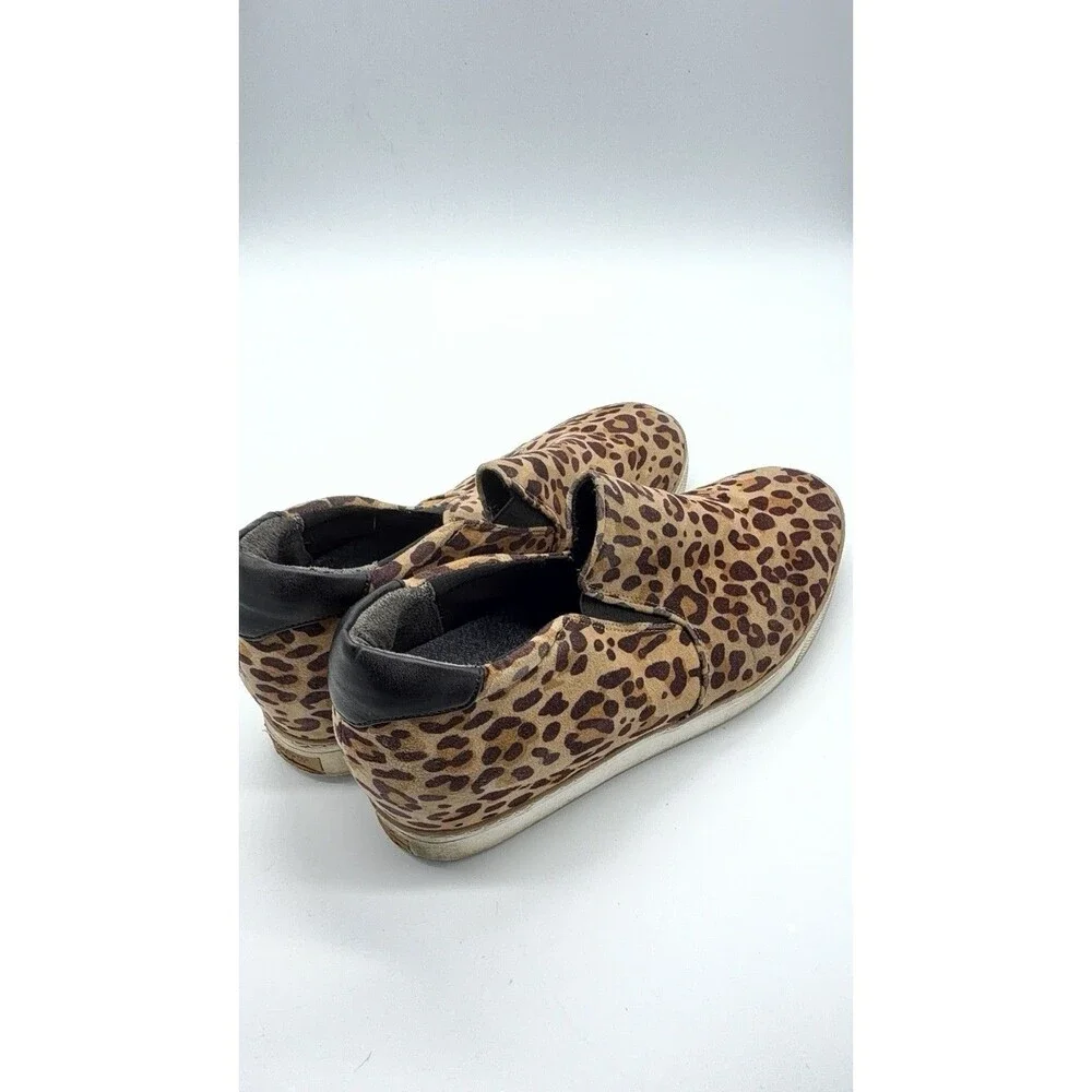 Dr Scholls Shoes It's All Good Black Tan Leopard Wedge Bootie Womens Size 10